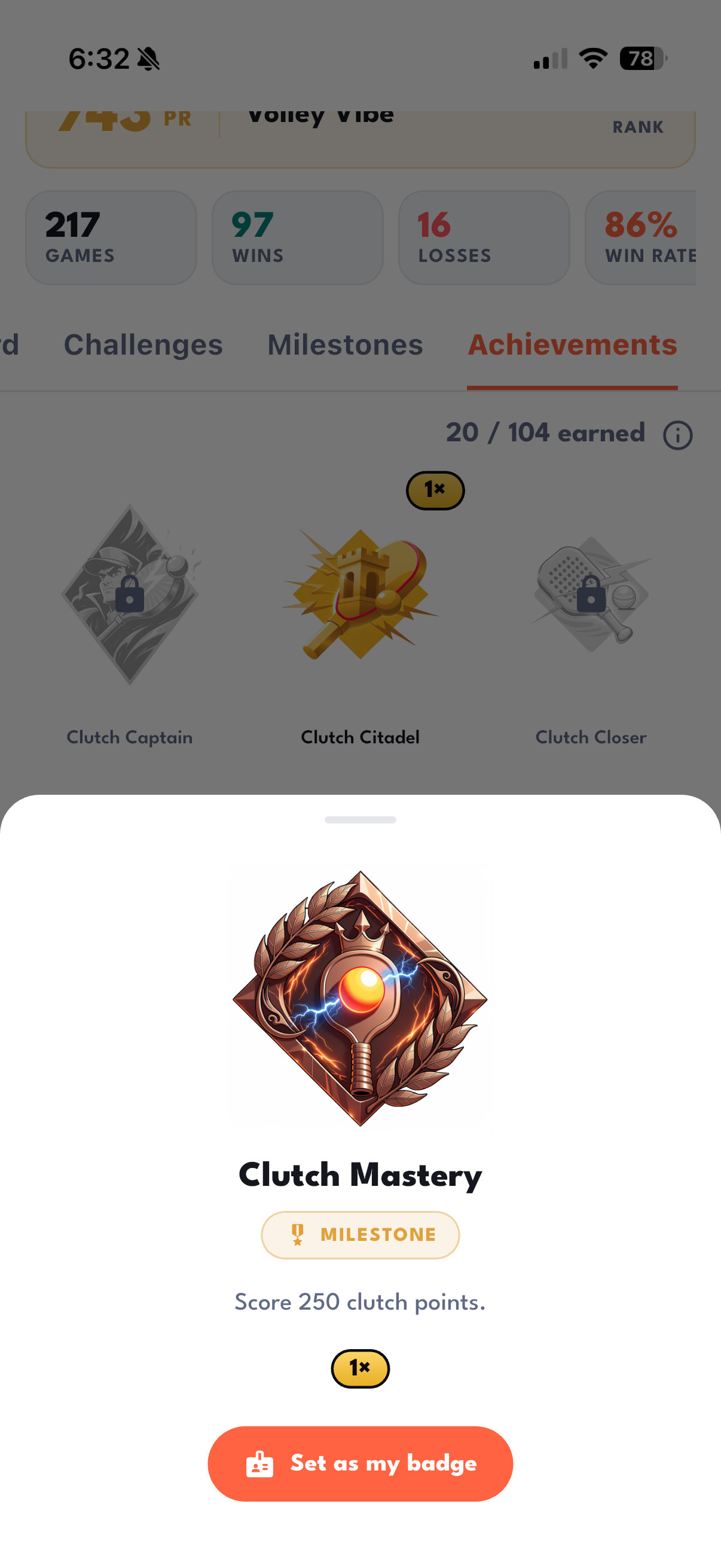 Achievement badges